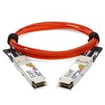 Picture of MSA and TAA Compliant 40GBase-AOC QSFP+ to QSFP+ Orange Active Optical Cable (850nm, MMF, 10m)