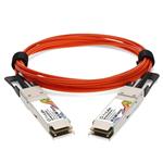 Picture of MSA and TAA Compliant 40GBase-AOC QSFP+ to QSFP+ Orange Active Optical Cable (850nm, MMF, 2m)