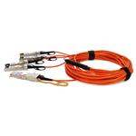 Picture of MSA and TAA Compliant 40GBase-AOC QSFP+ to 4xSFP+ Orange Active Optical Cable (850nm, MMF, 15m)