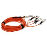 Picture of MSA and TAA Compliant 40GBase-AOC QSFP+ to 4xSFP+ Orange Active Optical Cable (850nm, MMF, 15m)