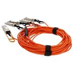 Picture of MSA and TAA Compliant 40GBase-AOC QSFP+ to 4xSFP+ Orange Active Optical Cable (850nm, MMF, 1m)