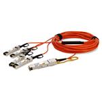 Picture of MSA and TAA Compliant 40GBase-AOC QSFP+ to 4xSFP+ Orange Active Optical Cable (850nm, MMF, 2m)
