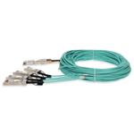 Picture of MSA and TAA 100GBase-AOC QSFP28 to 4xSFP28 Active Optical Cable (850nm, MMF, 30m)