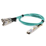 Picture of Siemon® Compatible TAA 100GBase-AOC QSFP28 to 4xSFP28 Active Optical Cable (850nm, MMF, 3m)