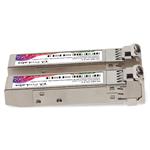 Picture of 1 Pair of Ubiquiti® UF-SM-1G-S Compatible TAA 1000Base-BX SFP Transceiver (SMF, 1310nmTx/1550nmRx and 1550nmTx/1310nmRx, 3km, LC, DOM)